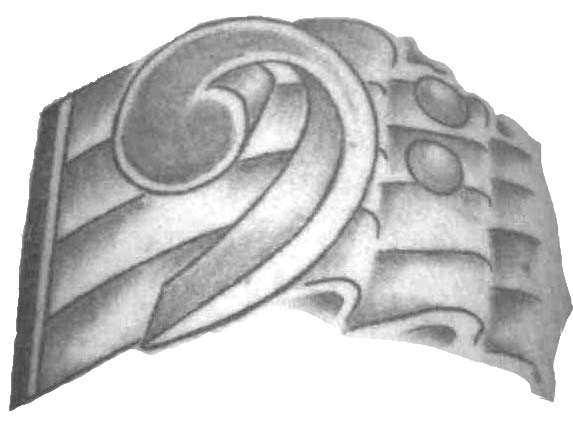 Andy's BASSment logo: a bass clef carved into a waving flag.